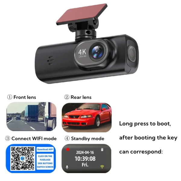 ⁦E-ACE Dash Cam UHD 4K⁩ - الصورة ⁦6⁩