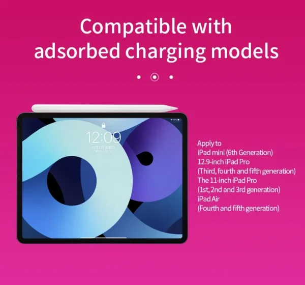 ⁦قلم ستايلس نشط لجهاز iPad Pro 11 12.9 2022 , 2021 , 2020 , 2018 Air 4 5 10.9 mini 6 8.3 بوصة قلم لوحي Palm Rejection⁩ - الصورة ⁦9⁩