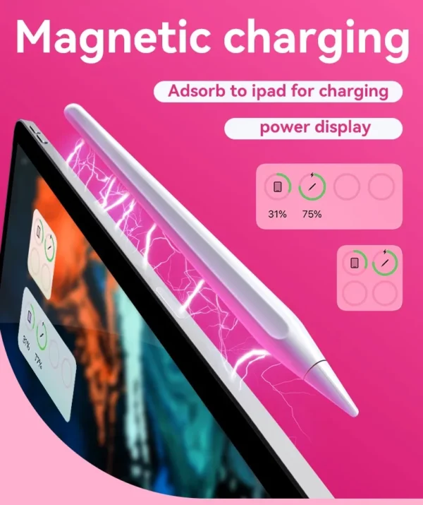 ⁦قلم ستايلس نشط لجهاز iPad Pro 11 12.9 2022 , 2021 , 2020 , 2018 Air 4 5 10.9 mini 6 8.3 بوصة قلم لوحي Palm Rejection⁩ - الصورة ⁦8⁩
