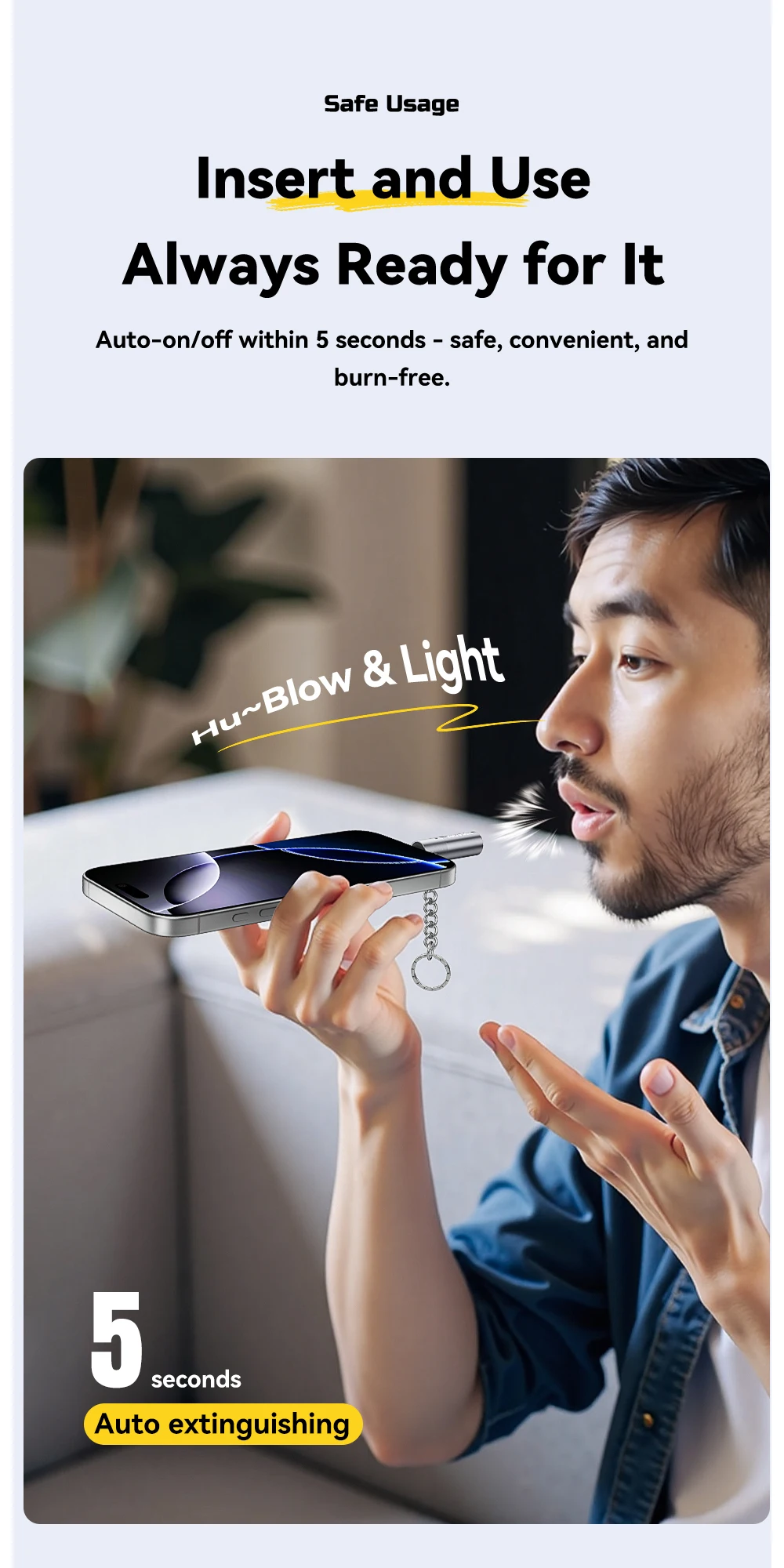 ولاعة صغيرة بدون لهب آمنة يمكن حملها على الطائرة ولاعة USB-C متوافقة مع OTG - الصورة 12