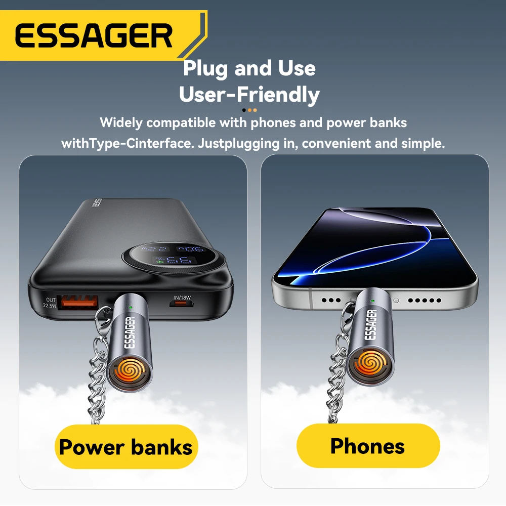 ولاعة صغيرة بدون لهب آمنة يمكن حملها على الطائرة ولاعة USB-C متوافقة مع OTG - الصورة 2