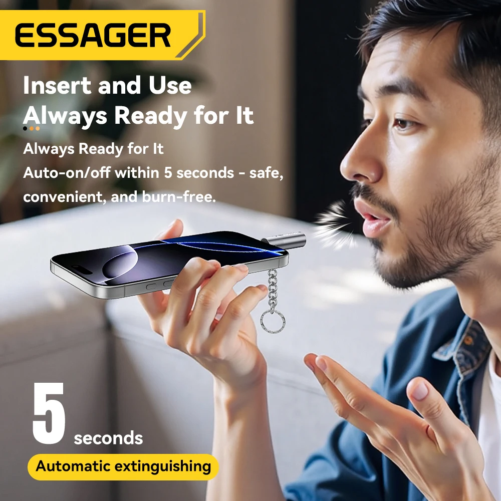ولاعة صغيرة بدون لهب آمنة يمكن حملها على الطائرة ولاعة USB-C متوافقة مع OTG - الصورة 3